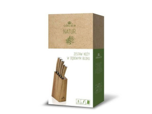 Komplet noży w bloku 5 sztuk Natur