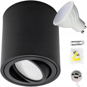 Tuba Spot Natynkowa Ruchoma Czarna Gu10 8w Neutral