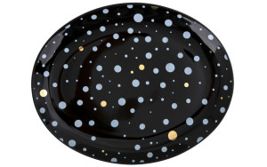Talerz owalny płytki Black Galaxy 22x18 cm