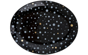 Talerz owalny płytki Black Galaxy 29x23 cm