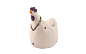 Kieliszek na jajko Kurka z cyrkoniami porcelanowa