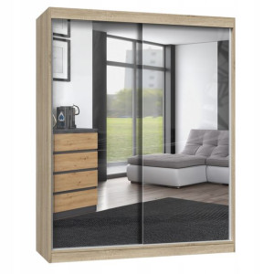Szafa przesuwana IGA 160cm z lustrami sonoma TOP