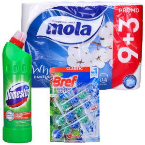 WC Zestaw Domestos, Zapach WC, Papier Toaletowy