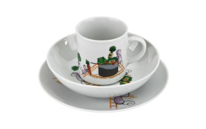 Zestaw naczyń dla dzieci Warzywa i Myszki porcelanowy