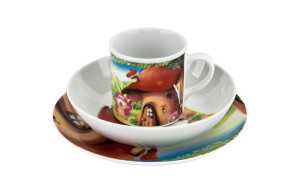 Zestaw naczyń dla dzieci Jeżyki porcelanowy