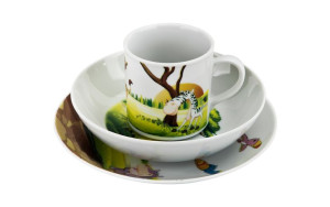 Zestaw naczyń dla dzieci Hipopotam porcelanowy