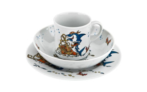 Zestaw naczyń dla dzieci Rekin porcelanowy