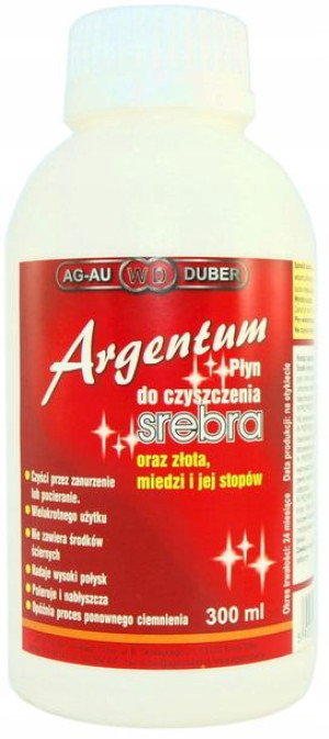 Duży ARGENTUM Płyn Czyszczenia SREBRA Złota 300ml