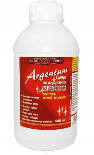 Duży ARGENTUM Płyn Czyszczenia SREBRA Złota 500ml