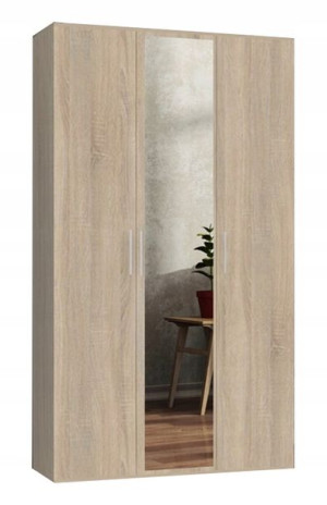 SZAFA 120x185 cm TRZYDRZWIOWA 2 drążki + półki