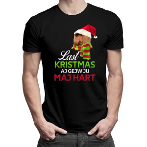 Last kristmas aj gejw ju maj hart koszulka na święta bożego narodzenia