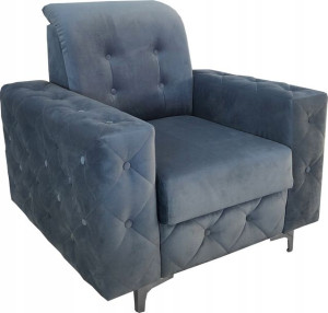 Fotel Glamour Chesterfield tkaniny łatwoczyszczące