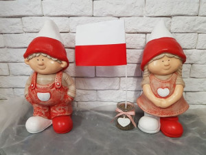 Skrzaty WERSJA POLSKA Krasnale Komplet Figurek Dziewczynka Chłopiec 2szt