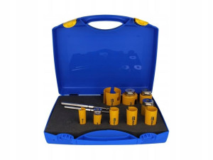 PRO-FIT Zestaw otwornic HM 9 szt. drewno/płyta/PCV