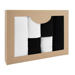 Ręcznik D Bawełna 100% Solano Biały + Czarny (P) 2x30x50+2x50x90+2x70x140 k