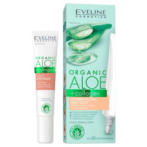 Eveline Aloe + Collagen płynne płatki pod oczy redukują cienie opuchnięcia