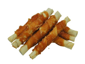 HEALTHY SNACK Gruba pałka skóry wołowej owinięta kurczakiem 15cm 500g [NS-2
