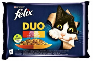FELIX DUO Wiejskie Smaki Wołowina Kurczak 4x 85g