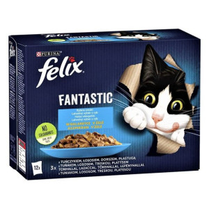 FELIX FANTASTIC ADULT Łosoś Tuńczyk Dorsz 12x 85g