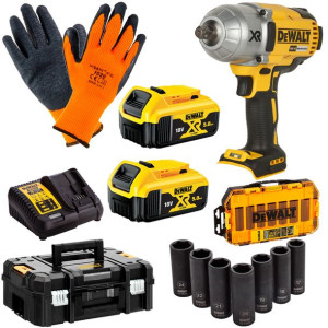 Klucz udarowy DeWALT DCF899P2 + nasadki rękawice