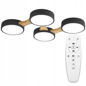 Lampa Sufitowa Nowoczesna Black Plafon 4 Led Pilot