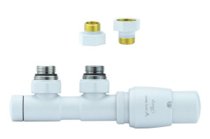 Zawór termostatyczny 50mm TWINS biały strukturalny prawy GZ1/2