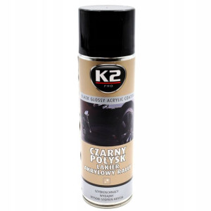 Lakier Akrylowy Czarny Połysk K2 500ml L341