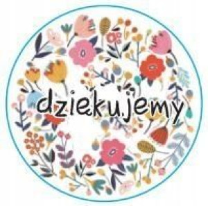 Ozdobne naklejki okrągłe Dziękujemy 500szt kwiaty