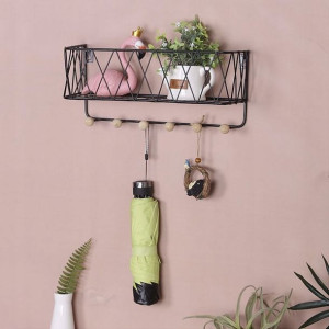 Wisząca półka z wieszakami, styl LOFT- 35,5cm