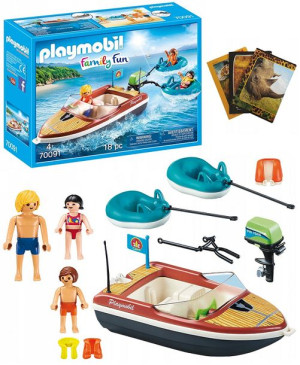 PLAYMOBIL 70091 Łódź motorowa z pontonami + GRATIS ZESZYT
