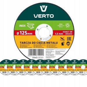 10x Tarcza tnąca do metalu 125x22.2mm VERTO 61H402