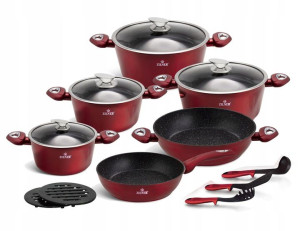 Zestaw garnków Zilner CHERRY RED 15 el. ZL- 8516