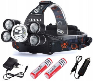 Mocna Latarka Wielofunkcyjna 5 X Led T6 Wojskowa