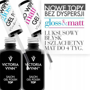 ZESTAW Top Gloss + Top Matt No Wipe 8ml Gel Polish