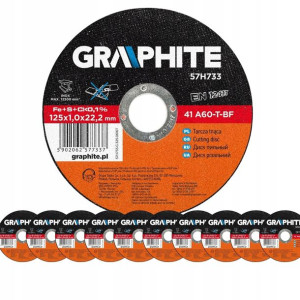 10 x Tarcza tnąca metalu 125x22.2 GRAPHITE 57H733