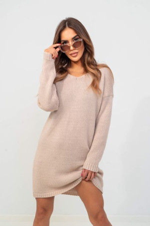 Sukienka dzianinowa V-Classic uni nude