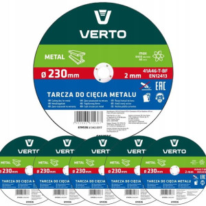 5x Tarcza tnąca do metalu 230x22.2mm VERTO 61H536