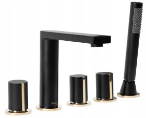 Bateria Wannowa 5 otworowa ICON Czarna Black - REA