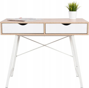 Biurko Skandynawskie Szuflady White/dąb Sanoma