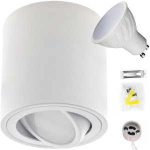 Tuba Spot Natynkowa Ruchoma Biała + Gu10 5w Neutralna