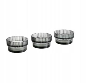 IKEA GRADVIS świecznik ciemnoszary 4.5cm 3szt