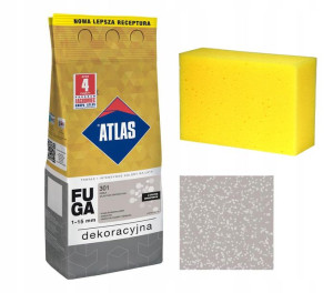 Atlas Fuga Z Brokatem Perła 2kg + Kubala Gąbka