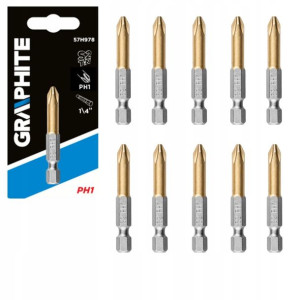 10x Końcówka wkrętakowa PH1x 50 mm GRAPHITE 57H978