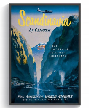 Skandynawia Plakat podróżniczy 60x90 retro vintage