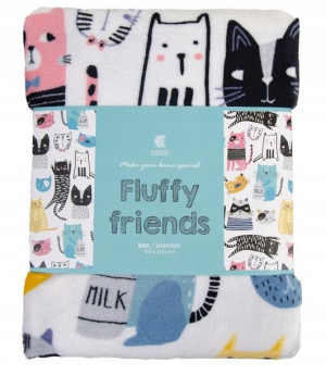 Koc 150x200 Miękki Puszysty Fluffy Friends Koty