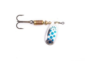 Mepps COMET DECORE 1 / 3.5 g srebrny / niebieskie kropki