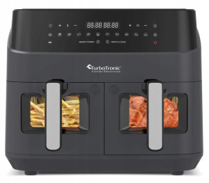 Cyfrowa Frytownica Beztłuszczowa Turbotronic Dwie Komory 9L Z Szybą 1600W