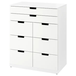 NORDLI Komoda 8 szuflad biały 80x99 cm