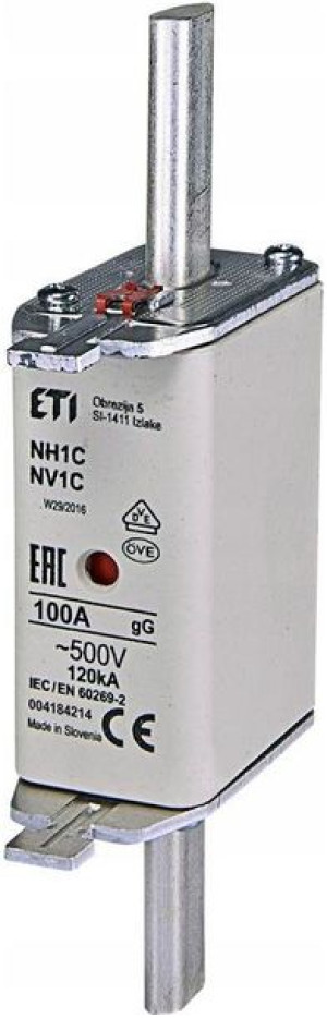 ETI WKŁADKA topikowa BEZPIECZNIK NH1C gG 100A/500V