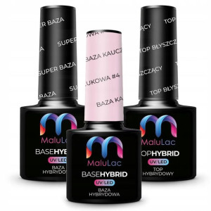 Zestaw hybrydowy do paznokci Malulac 2+1 gratis